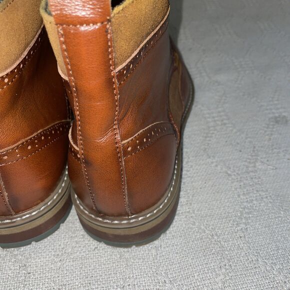 Arkbird Men’s Ankle Boots Size 10.5 D Brown Colorblock Leather Wingtip Business - Picture 12 of 12